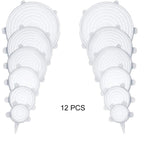 Lot de 12 Couvercles en silicone extensible