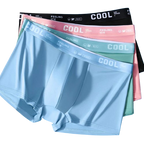 COOL - 4 Boxers Homme Ultra-Légers en Soie Glacée