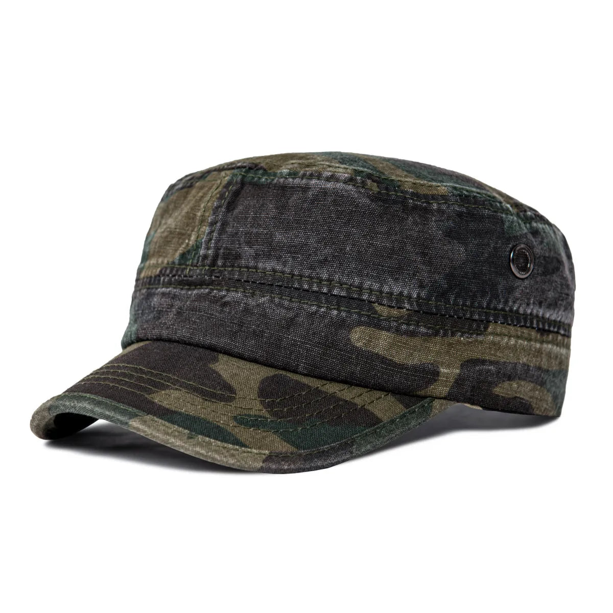 Casquette Militaire Vintage Homme en Denim Délavé avec Design Respirant Réglable