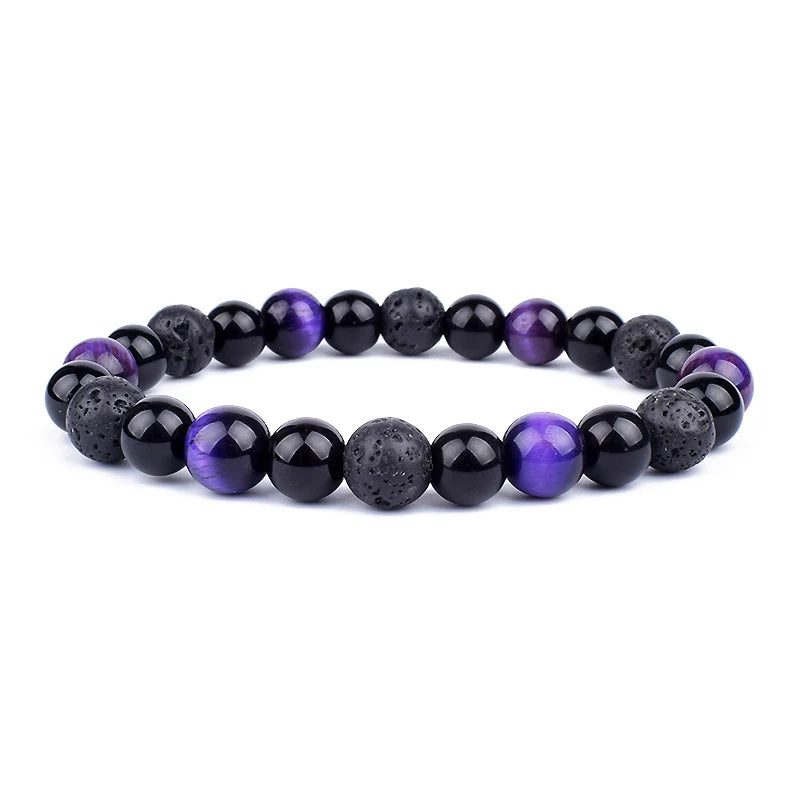 Bracelet Triple Protection - Œil de Tigre, Hématite et Obsidienne Noire