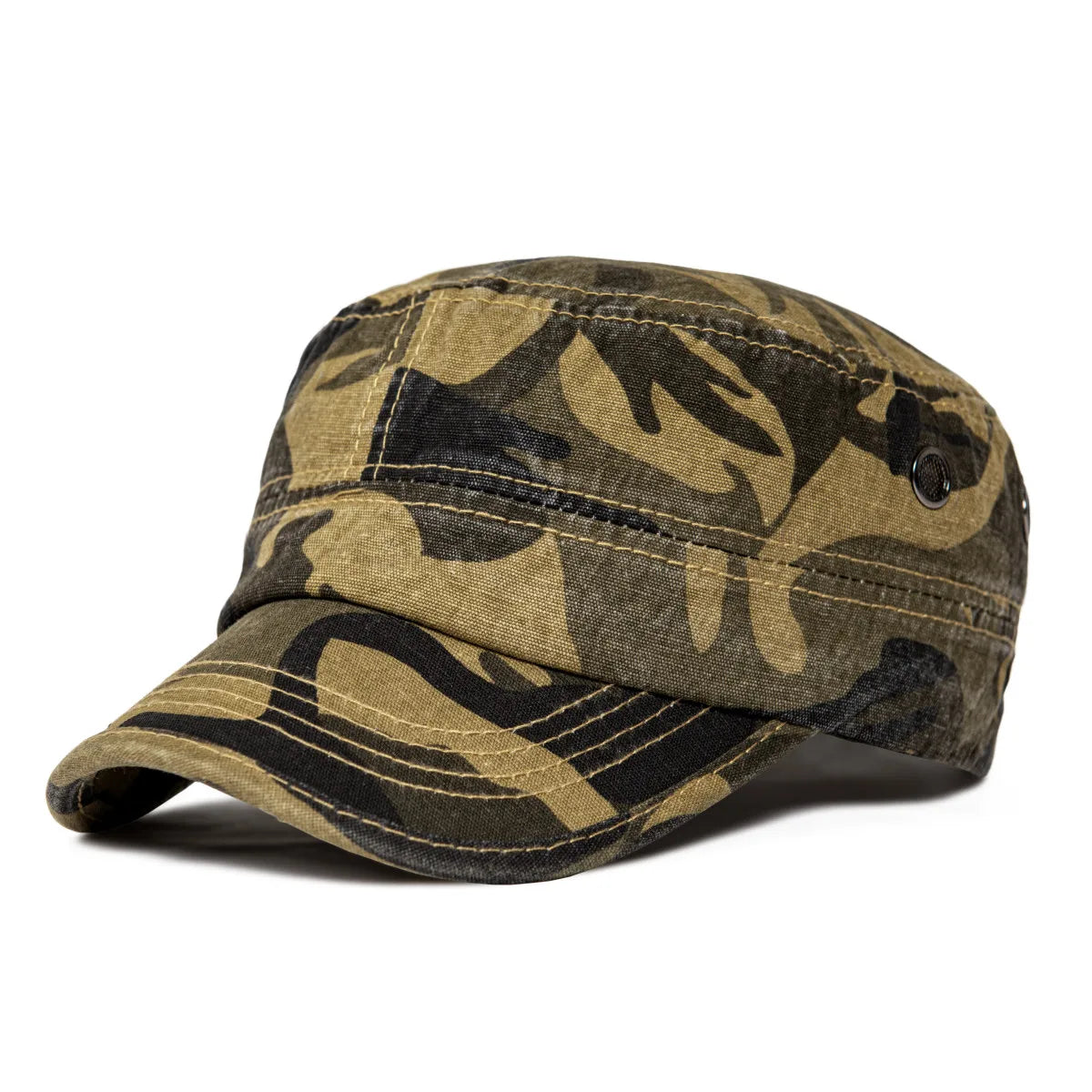 Casquette Militaire Vintage Homme en Denim Délavé avec Design Respirant Réglable