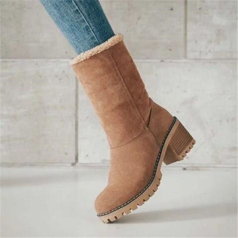 Bottes chaudes en daim & en polaire