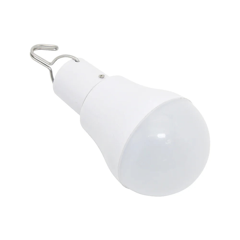 Ampoule LED Solaire Portable 5W avec Panneau Solaire — Crochet Suspension, Extérieur