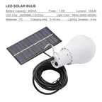 Ampoule LED Solaire Portable 5W avec Panneau Solaire — Crochet Suspension, Extérieur