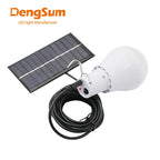 Ampoule LED Solaire Portable 5W avec Panneau Solaire — Crochet Suspension, Extérieur