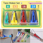 Lot de 4 Appareils à Biais pour Couture – 6, 12, 18 & 25 mm – Outils pour Ourlets, Patchwork & Quilting