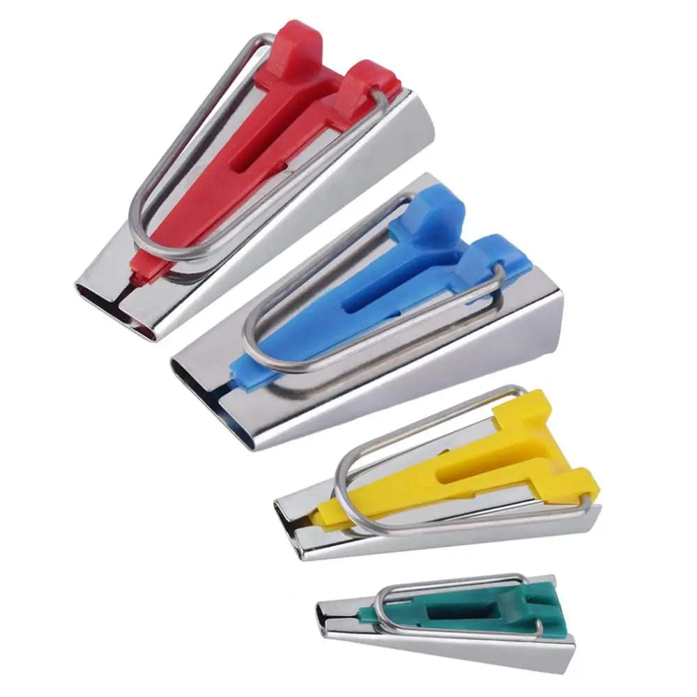 Lot de 4 Appareils à Biais pour Couture – 6, 12, 18 & 25 mm – Outils pour Ourlets, Patchwork & Quilting