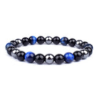 Bracelet Triple Protection - Œil de Tigre, Hématite et Obsidienne Noire