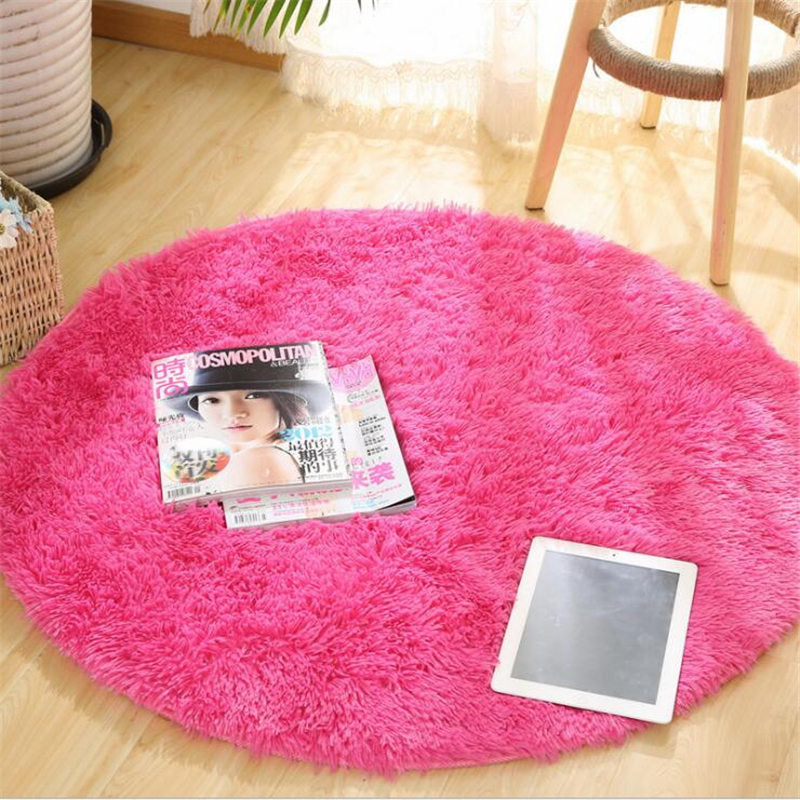 Tapis rond ultra-doux  - Imitation fourrure