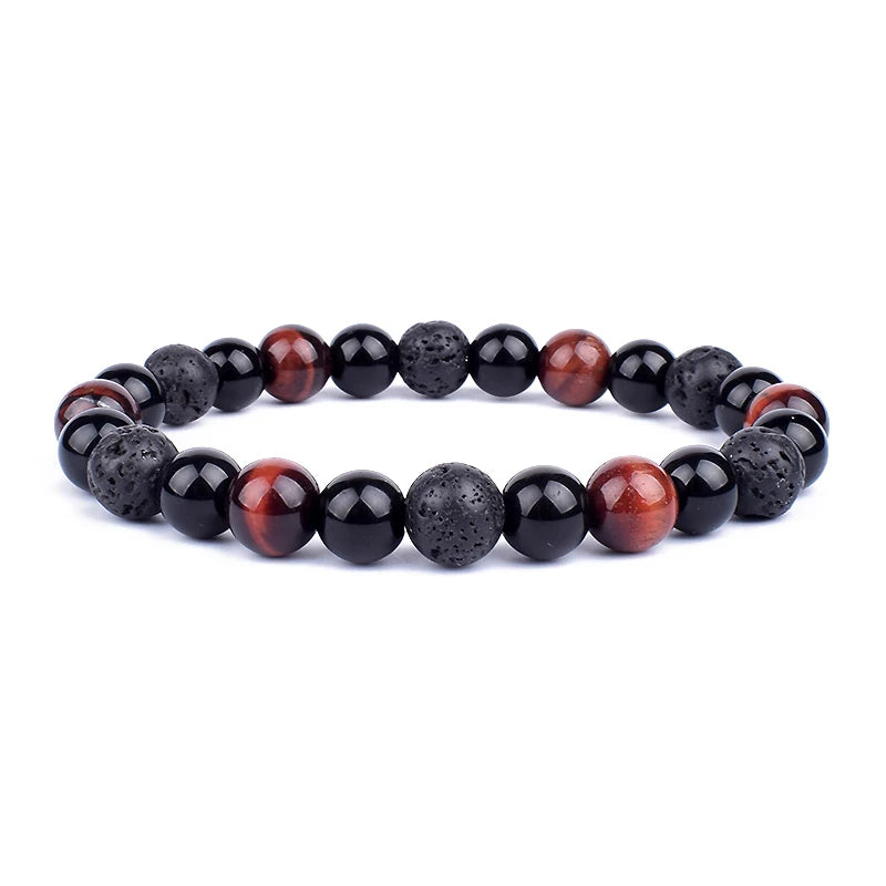 Bracelet Triple Protection - Œil de Tigre, Hématite et Obsidienne Noire