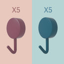 Lot de 10 crochets muraux auto-adhésifs colorés