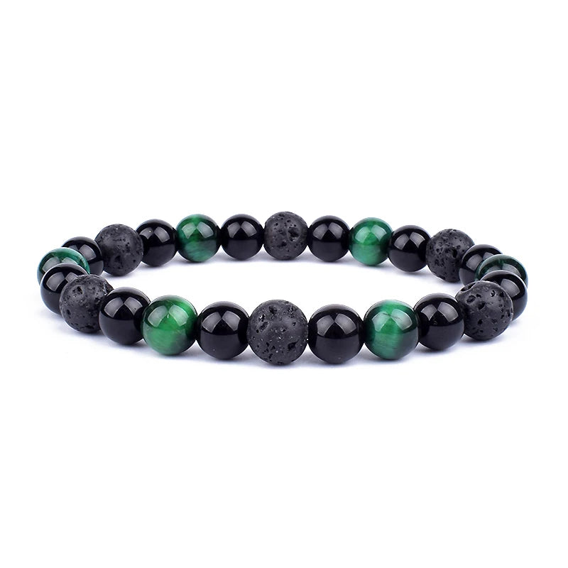 Bracelet Triple Protection - Œil de Tigre, Hématite et Obsidienne Noire