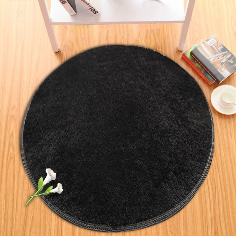 Tapis rond ultra-doux  - Imitation fourrure