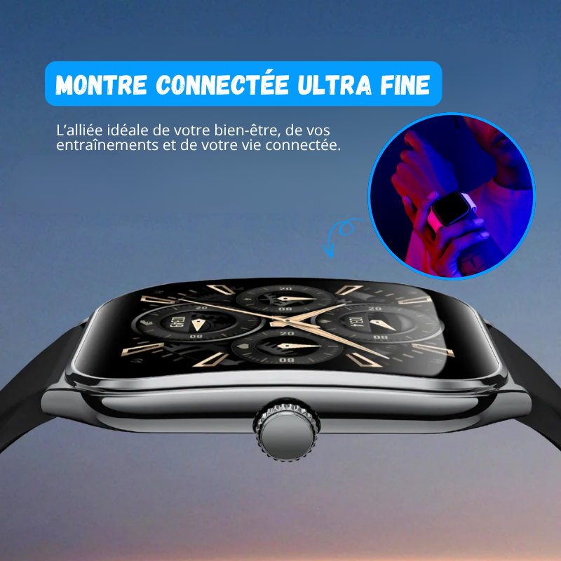 Montre Connectée Ultra Fine - Écran AMOLED HD 1.96"
