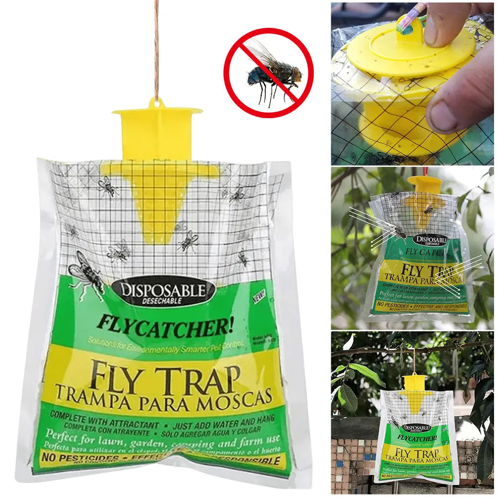 Piège à mouches avec appât non toxique — attrape mouches, guêpes et insectes d’extérieur