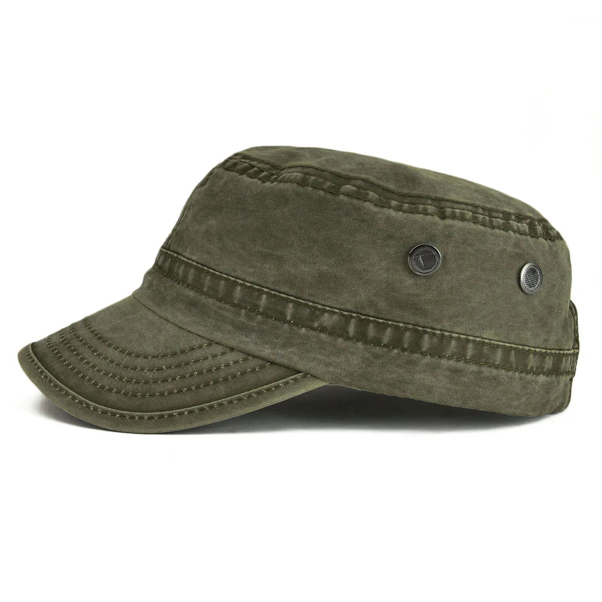 Casquette Militaire Vintage Homme en Denim Délavé avec Design Respirant Réglable