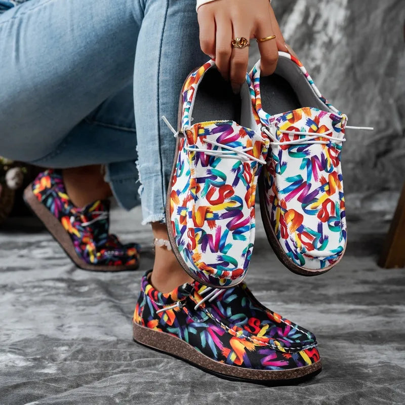 Chaussures Multicolor pour Femme en Toile & Semelle Liège