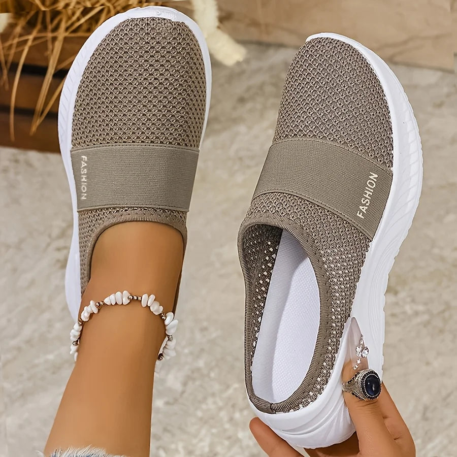 Baskets à Enfiler Femme en Tissu Respirant — Semelle PVC légèreté et confort
