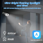 Caméra de Surveillance Solaire Extérieure Sans Fil 3MP — WiFi 2.4G, Vision Nocturne Couleur & Projecteur