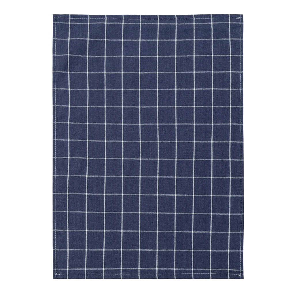 Lot de 5 Chiffons Ultra-Absorbants Bleu & Blanc en 100% Pur Coton 45x70cm