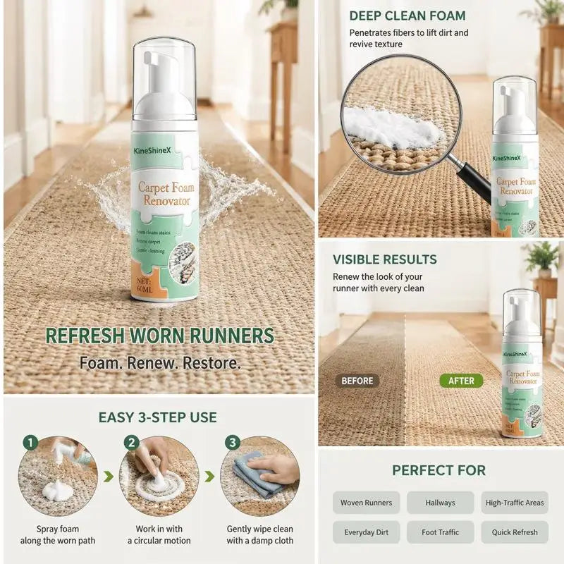 Nettoyant Détachant Mousse Lavage à Sec – Tapis, Canapé, Sièges Auto, Cuir et Tissus