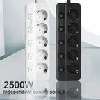 Multiprise 2500W Anti-Surchauffe à Interrupteurs - 3 ou 5 Prises