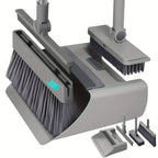 4-in-1 Broom with Dustpan, Brush, and Squeegee