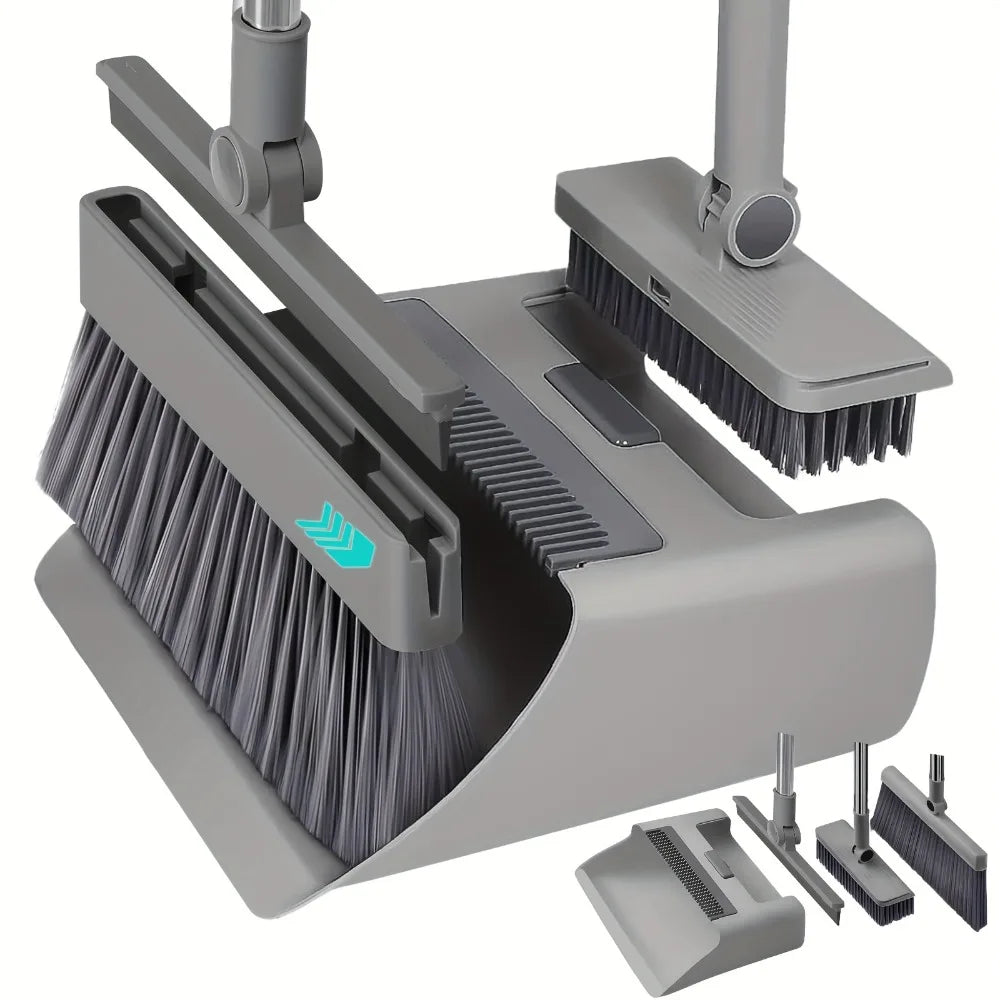 Balai 4 en 1 avec Pelle, Brosse et Raclette