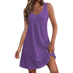 Robe Classique & Intemporelle Sans Manches Couleur Unie