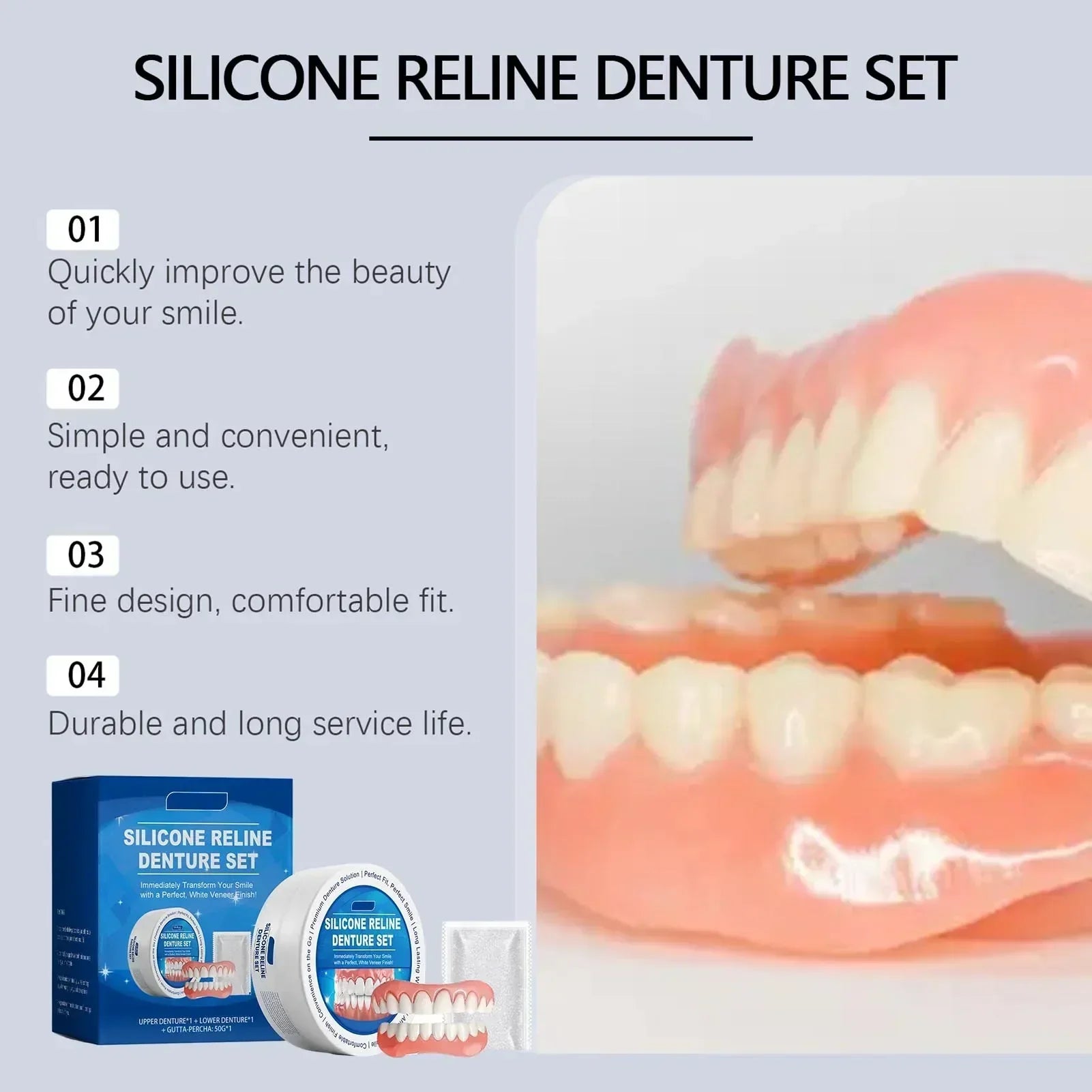Kit de Prothèse Dentaire - Correction Instantanée du Sourire