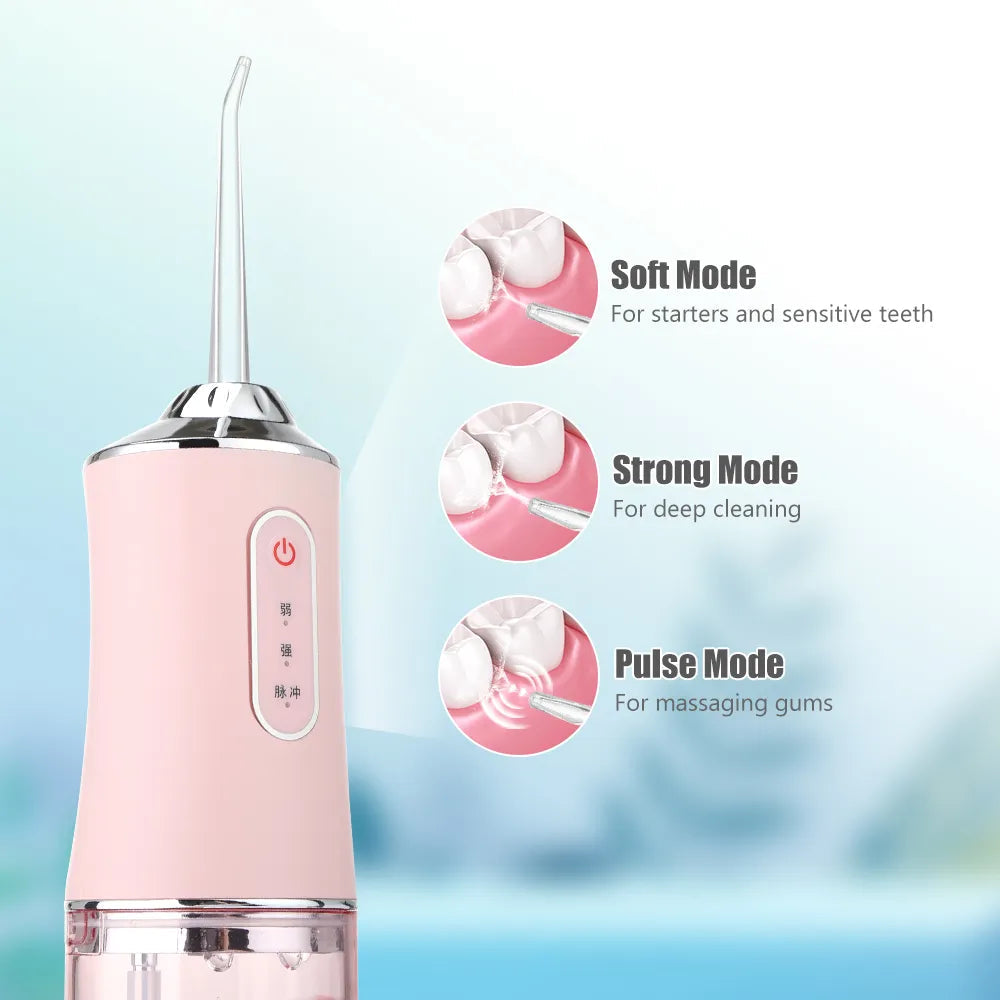 Irrigador dental eléctrico 3 modos + accesorios