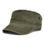 Casquette Militaire Vintage Homme en Denim Délavé avec Design Respirant Réglable