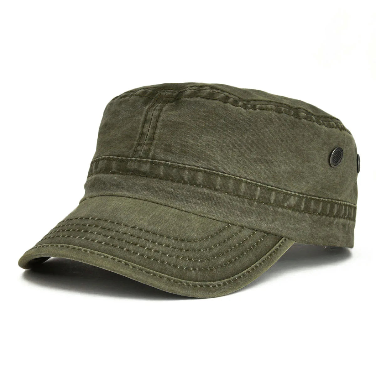 Casquette Militaire Vintage Homme en Denim Délavé avec Design Respirant Réglable