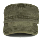 Casquette Militaire Vintage Homme en Denim Délavé avec Design Respirant Réglable