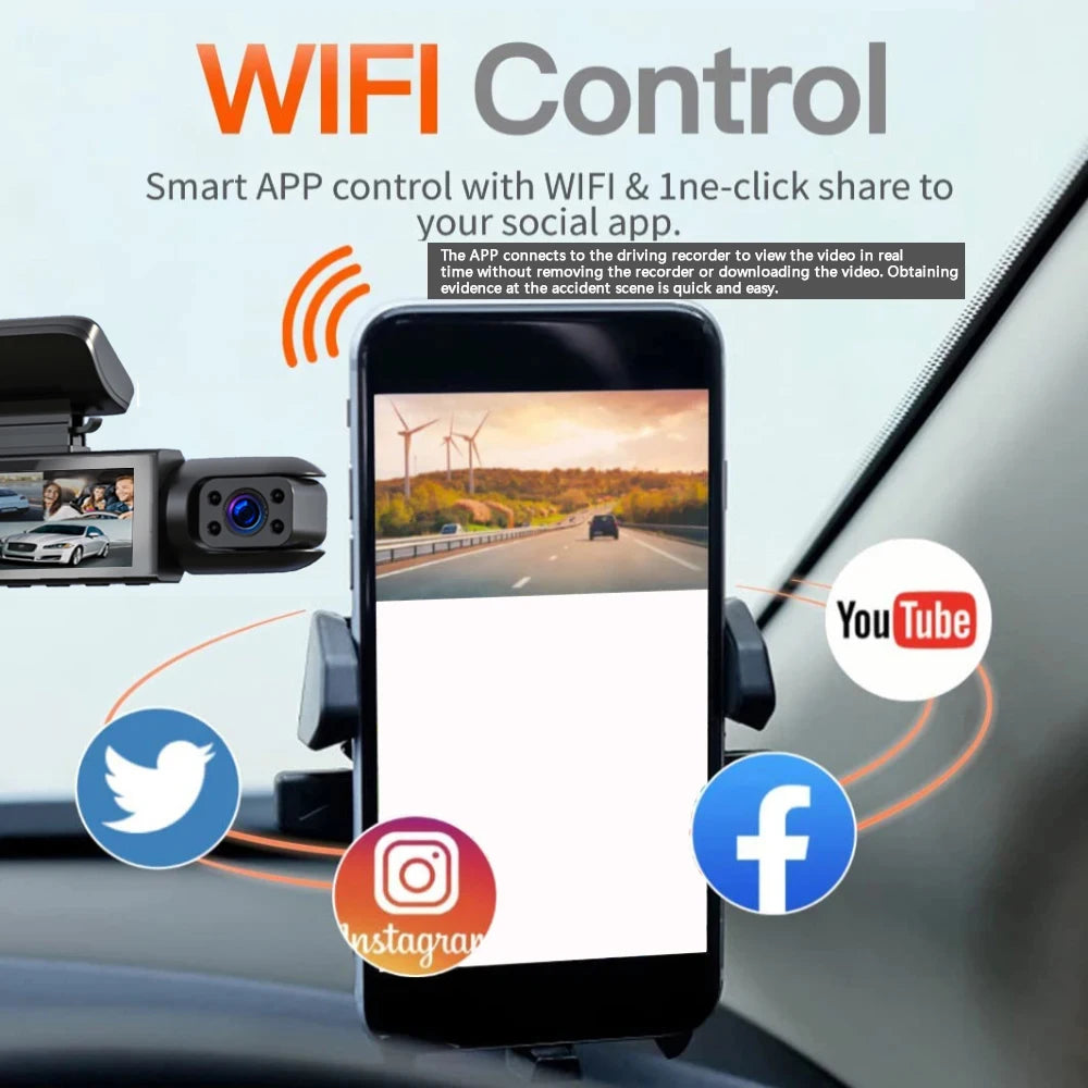 Caméra de Voiture Avant & Intérieur – Full HD + Carte SD 64GB