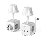 Lampe de Chevet + Multiprise 3 Prises & 4 Ports USB