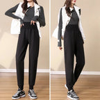 Jogging Slim à Large Taille Haute et Doublure Polaire