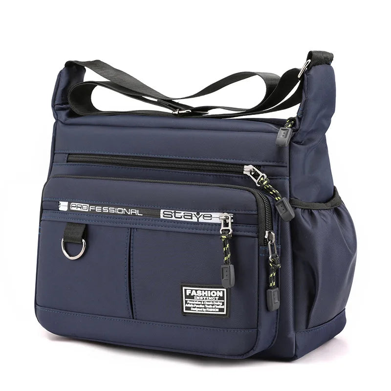 Sacoche Multipoches Homme – Tissu Oxford Résistant