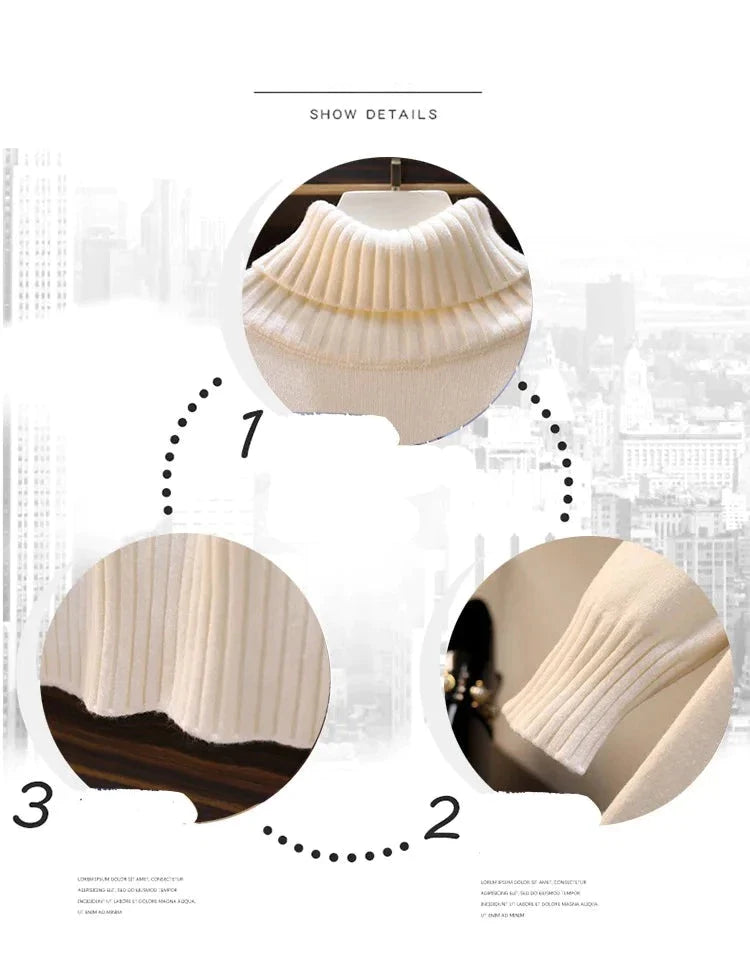 Pull Robe longue ample à col roulé pour femme