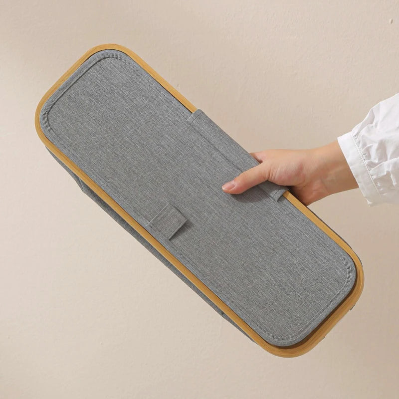 Panier Rangement Papier Toilette avec Couvercle & Fenêtre — Bord Bambou,Salle de Bain