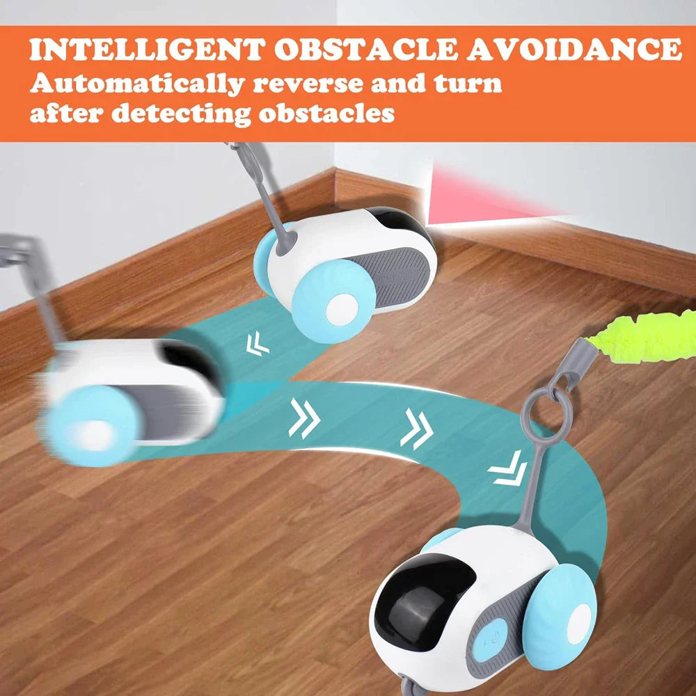 Voiture Intelligente Télécommandée Interractive pour Chat - 2 Modes