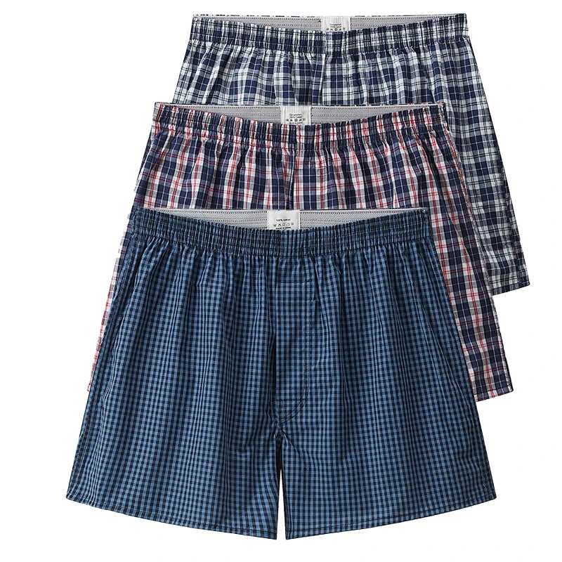 Lot de 3 Boxers Homme en Coton – Sous-Vêtements Respirants Style Décontracté Confort
