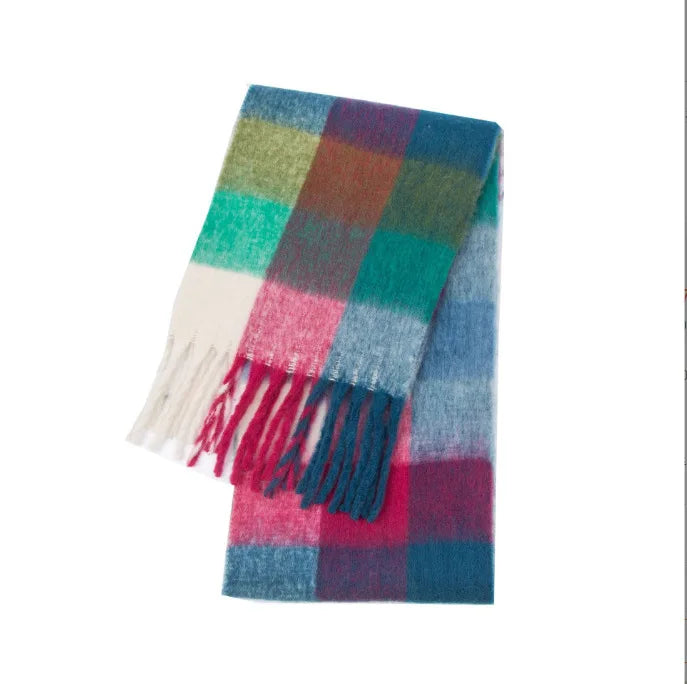 Grande écharpe épaisse en cachemire - Motifs Carreaux