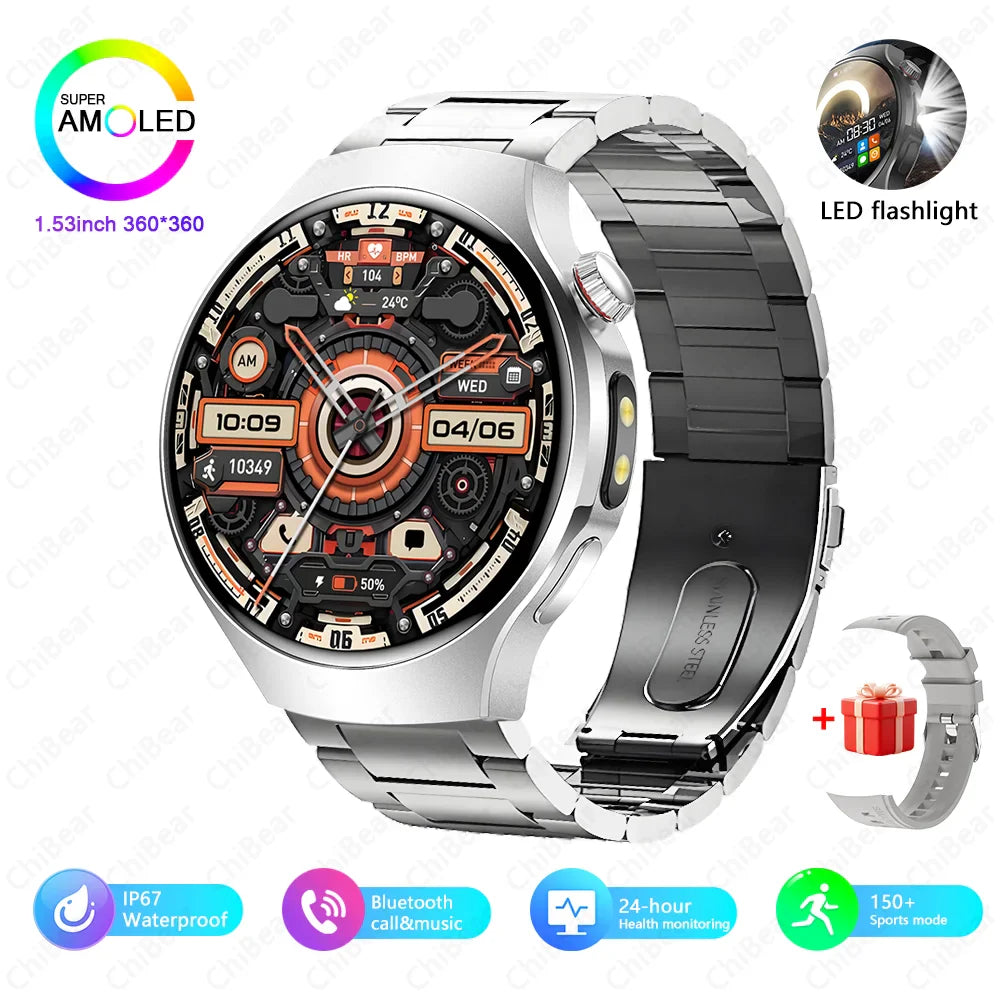 Montre Intelligente avec Lampe LED & Boussole + Bracelet OFFERT