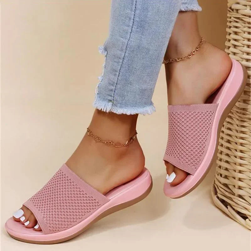 Sandales Mules en Maille Respirante Faciles à Enfiler - Femme