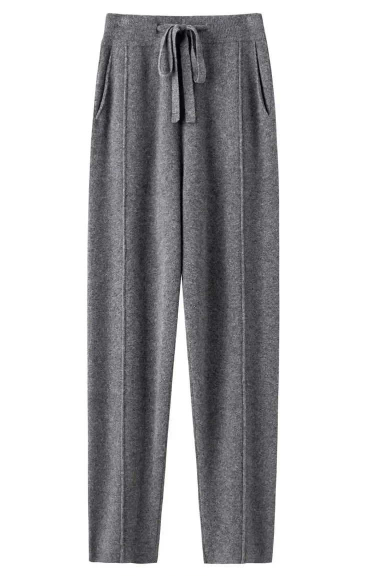Pantalon en Maille tricoté Coupe droite & Taille élastique