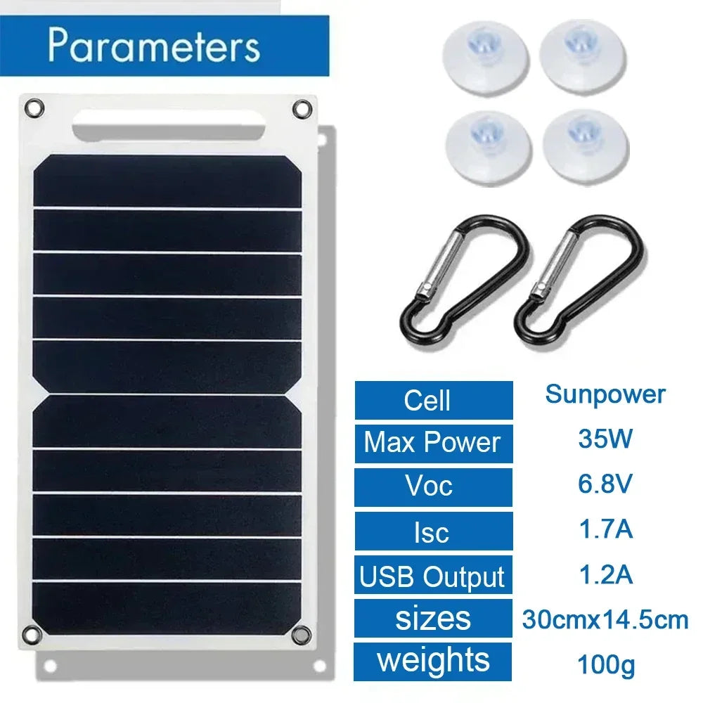 Panneau Chargeur Solaire USB 35W – Camping & Outdoor