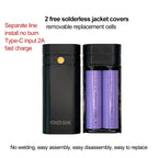 Batterie Externe Portable 2×18650 à Piles – Chargeur Portable 5V 2A USB + Type-C + LED