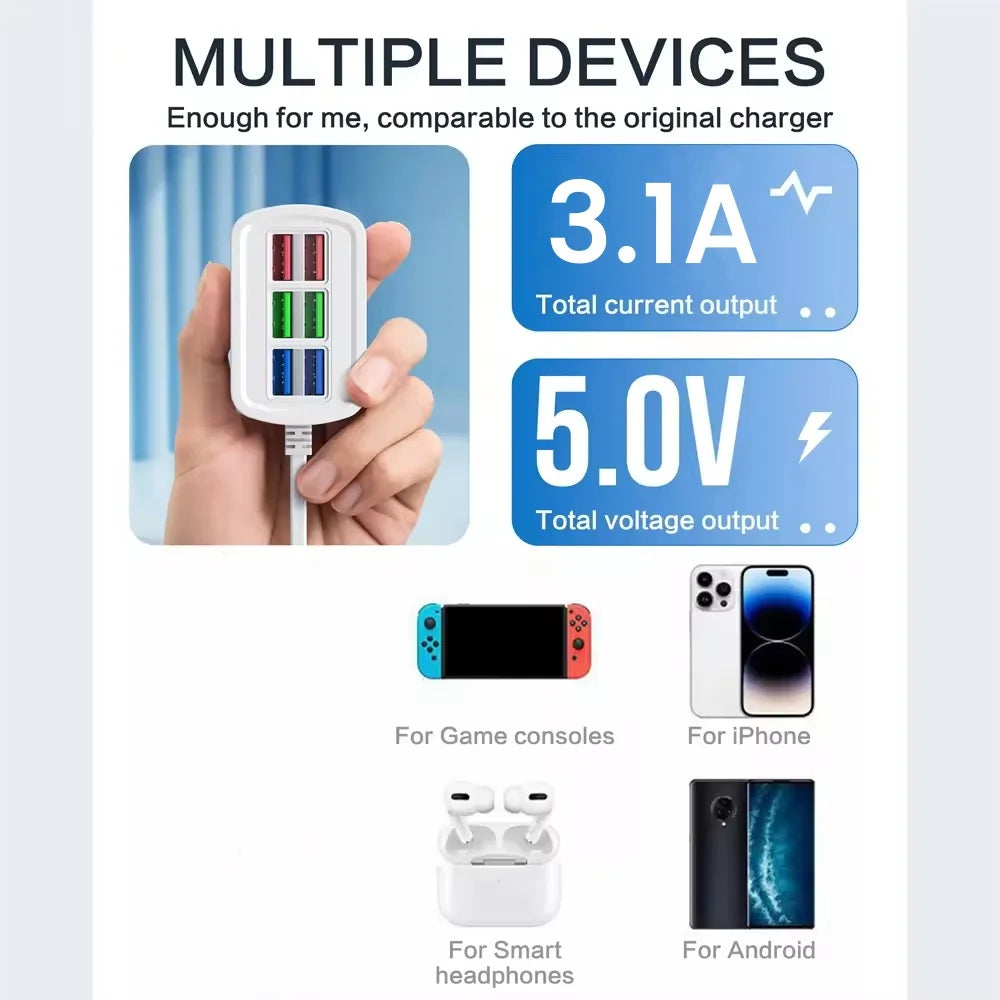 Station de Charge 6 Appareils – Compacte & Efficace