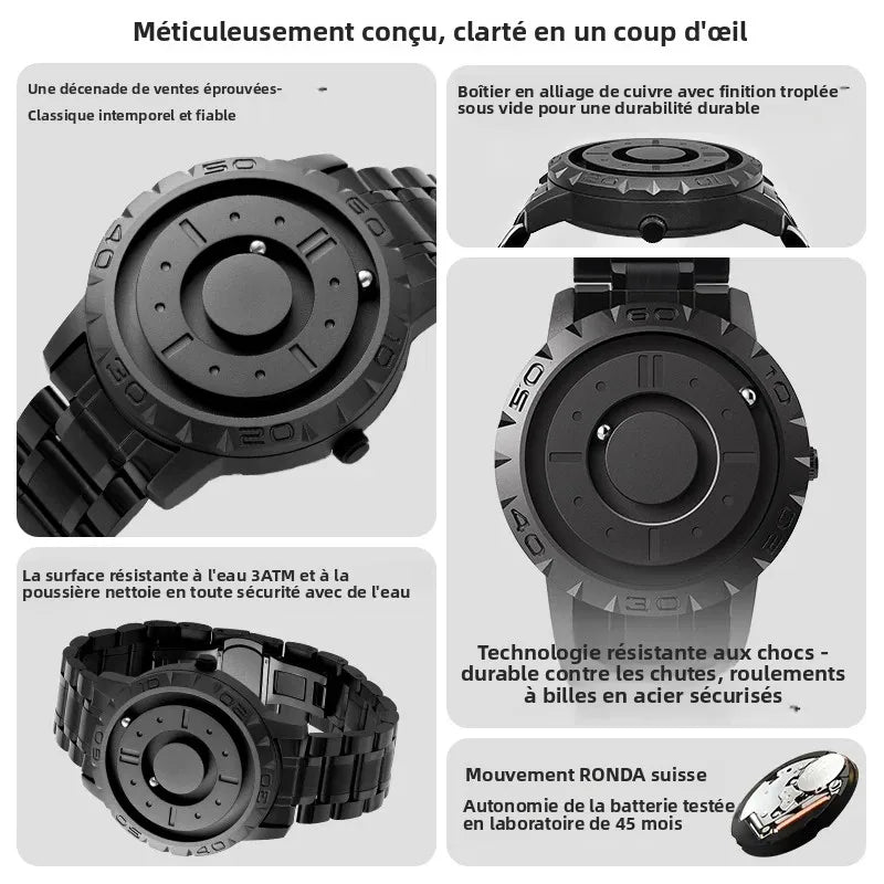 Montre Design TIMELESS avec Billes Magnétiques